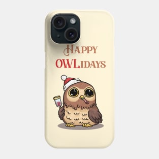 Happy Owlidays Christmas Owl Phone Case