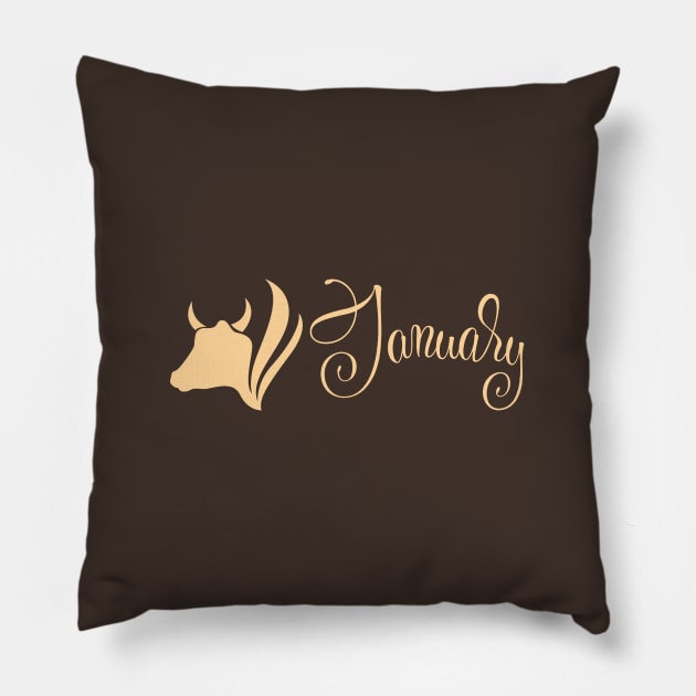 January Caramel Ox Pillow by shieldjohan