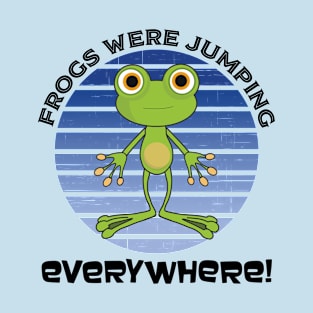 Kids Passover Pesach Frogs Were Jumping Everywhere Cute Retro T-Shirt