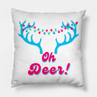 Oh Deer! Blue Antlers with Pink Pillow