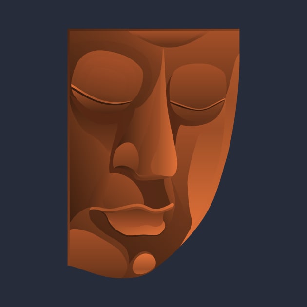 Brown Buddha Face by FunkilyMade