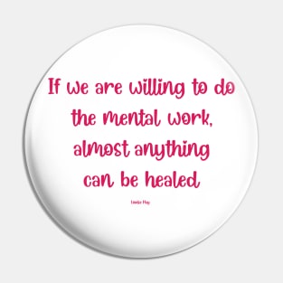 healing , Retro, love, Retro Quote  Minimalist, sublimate design, Breast Cancer Pin