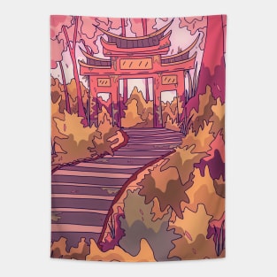 Forest summer path Tapestry