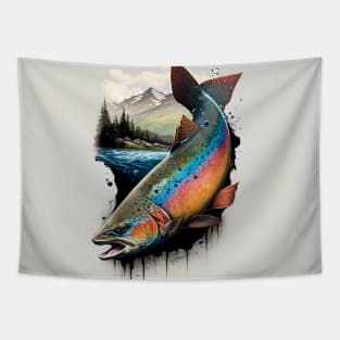 Cutthroat Trout By The Mountains Tapestry