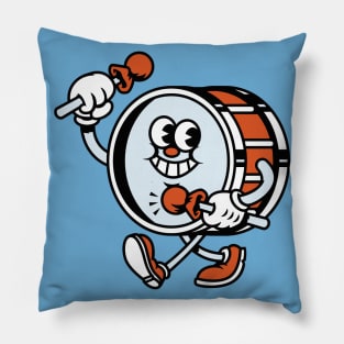 Retro Bass Drum Cartoon Pillow