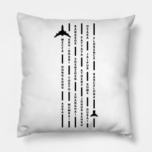 Aviation Aircraft Travel Design with Cities Pillow