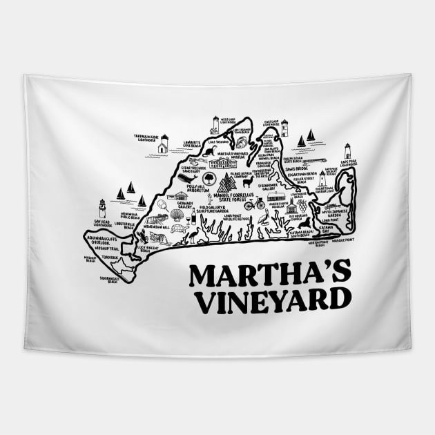 Martha's Vineyard Map Tapestry by fiberandgloss