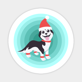 Christmas Husky Magnet