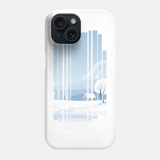 Winter cabin illustration Phone Case