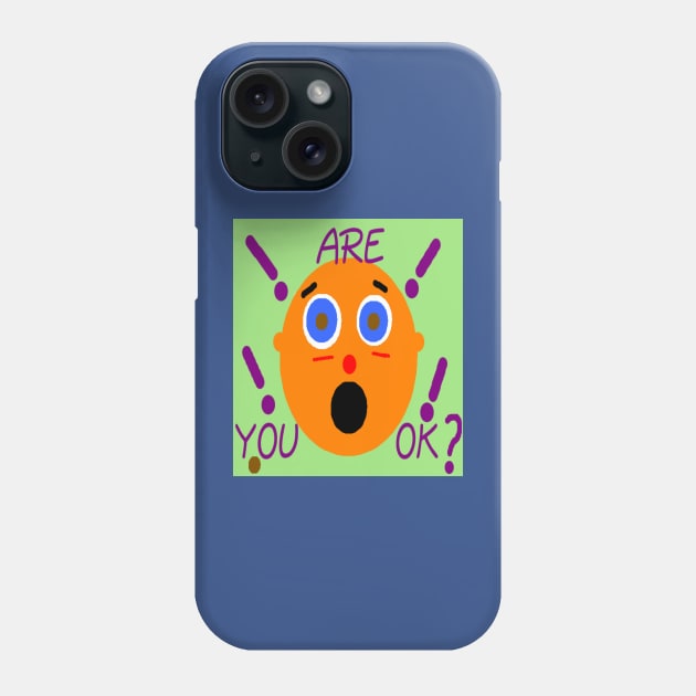Are You Ok illustration Phone Case by 2triadstore