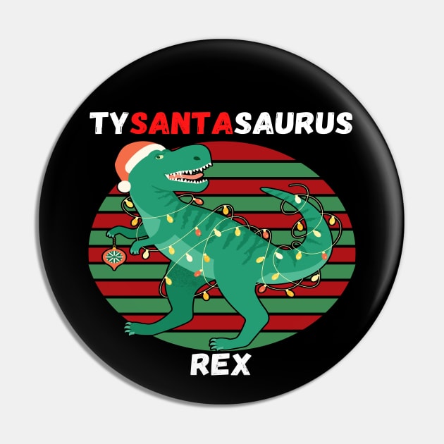 Santa Dinosaur T-Rex Raptor Christmas Presents Family Gift Pin by Lone Wolf Works