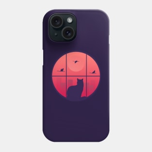 A Lonely Cat at Sunset Phone Case