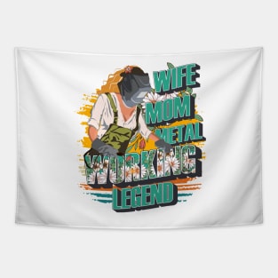 Welding girl quote Heavy metal welding queen floral pattern 90s retro style Tapestry