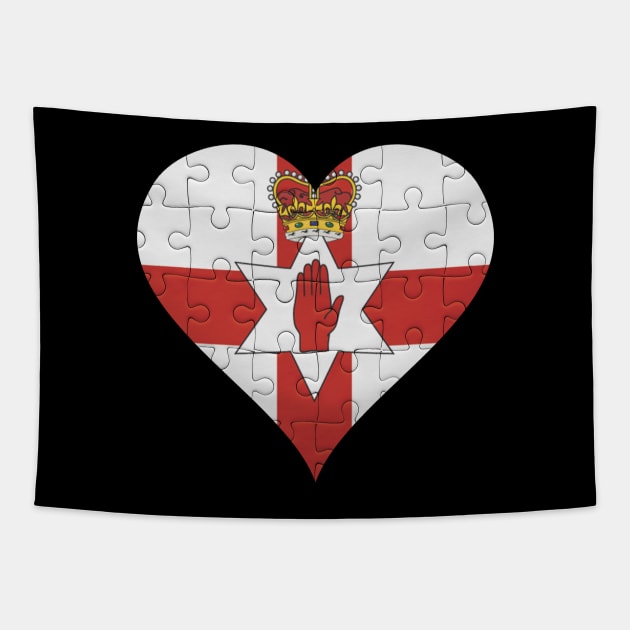 Irish Jigsaw Puzzle Heart Design - Gift for Irish With Northern Ireland Roots Tapestry by Country Flags