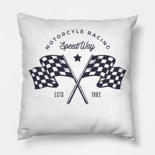 Speedway Motorcycle Racing (Black) Pillow