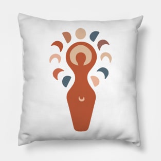 Woman Moon Phases Fertility Goddess Terracotta Pillow