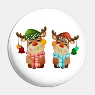 Cute reindeers christmas Pin