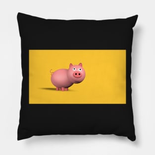 3d rendering of a cute little pig piggy bank Pillow