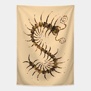 Black on Yellow Ornate Centipede Tapestry