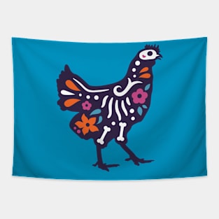 Colorful Day of the Dead Chicken | Dia de los Muertos Animals Tapestry