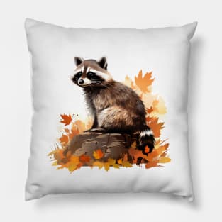 Cute Raccoon Lovers Pillow