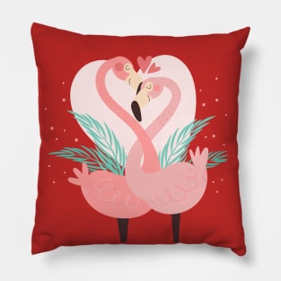 Flamingos Love Pillow