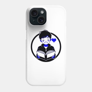 Boy who Loves to Read Blue Phone Case