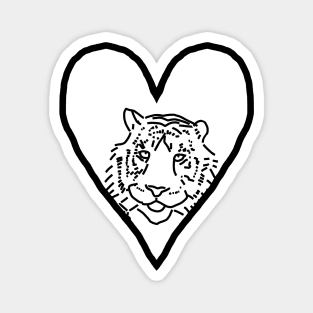 My Tiger Valentine Line Drawing Magnet