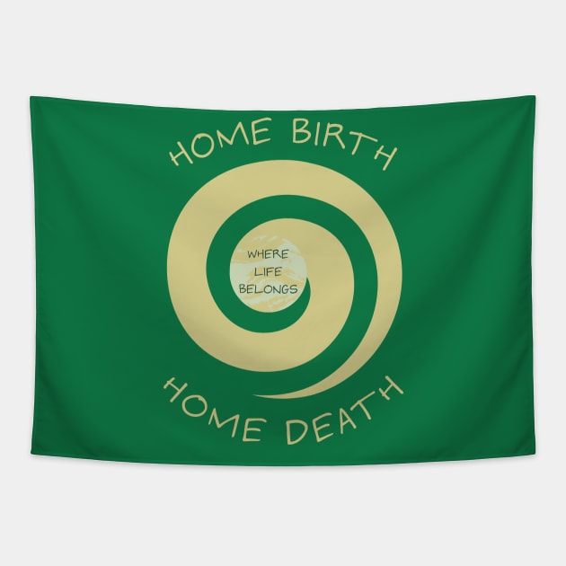 Home Birth Home Death - Thick Spiral Tapestry by Doulaing The Doula