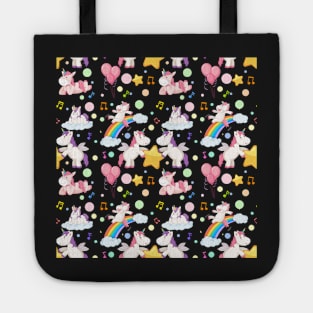 Caticorn Pattern Unicorn Rainbow girl Tote