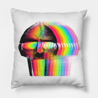 MF DOOM / Retro Rainbow Styled Fan Artwork Design Pillow