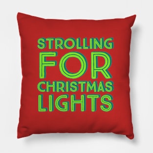 Strolling For Christmas Lights- Green Pillow