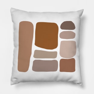 Boho Abstract Shape Warm Toned  minimalist Print Pillow