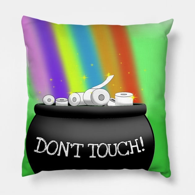 Leprechaun pot of toilet paper Pillow by Art by Eric William.s