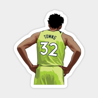 Karl-Anthony Towns Vector Back Green Magnet