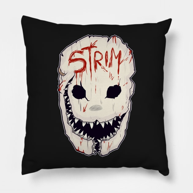 Trapper Strim Mask Pillow by Theefury