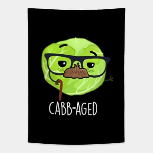 Cabb-aged Funny Old Veggie Cabbage Pun Tapestry