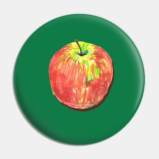 Hand Drawn Golden Apple Pin