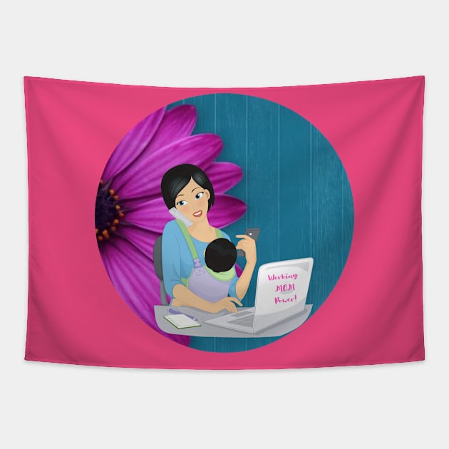 Working Mom And Child Tapestry by Unique Online Mothers Day Gifts 2020