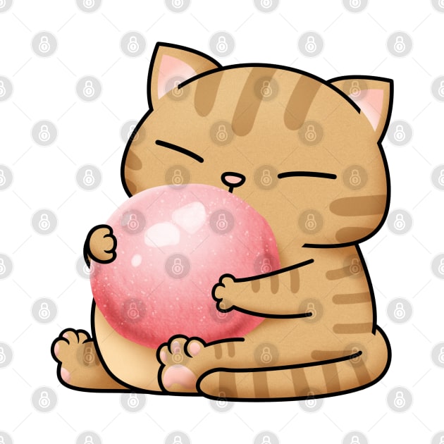 Chubby Cat Pink Dango by Takeda_Art