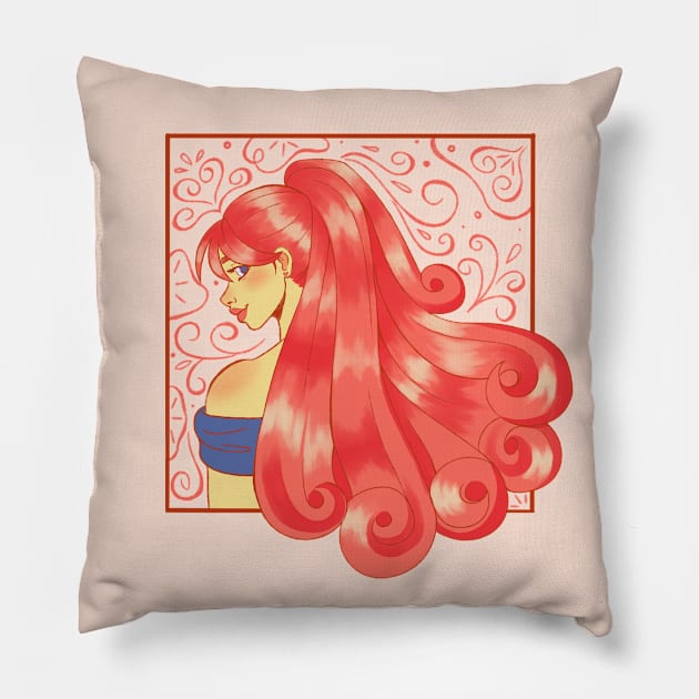 girl with long pink hair without background Pillow by ksa-shining