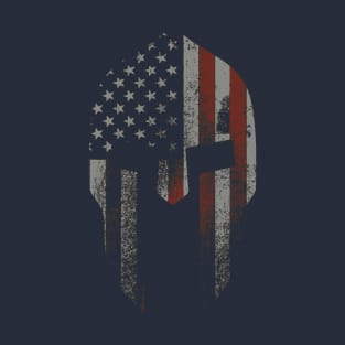 USA Flag Antique Helmet T-Shirt