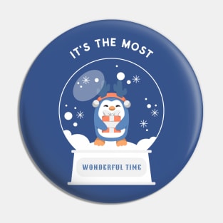 Its the Most Wonderful Time Christmas Penguin Pin