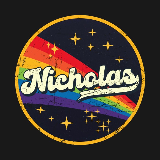 Nicholas // Rainbow In Space Vintage Grunge-Style by LMW Art