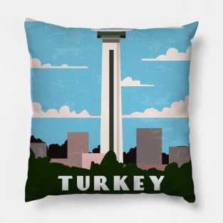 Retro travel poster Pillow