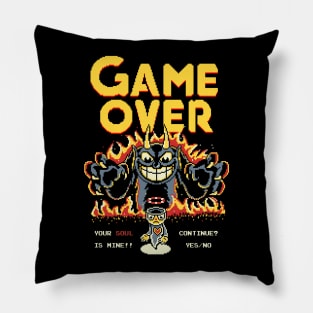 Cuphead Game over - Indie gaming -Pixel art Pillow