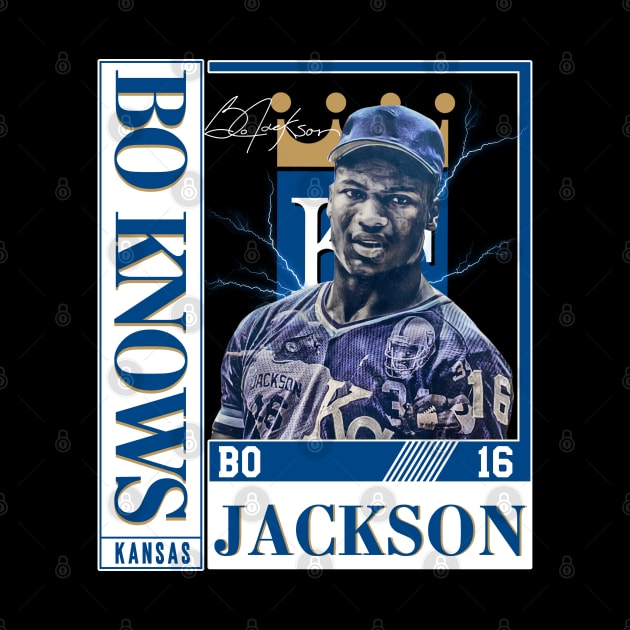 Bo Jackson Bo Knows Signature Vintage Legend Baseball Football Bootleg Rap Graphic Style by Koch Sean