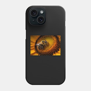 Bee on a sunflower Phone Case