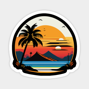 Golden Hour Beauty: Palm Trees, Mountains, and the Beach Magnet