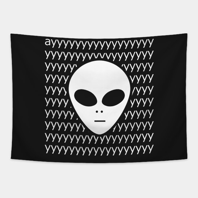 Ayyy Vaporwave Meme Alien Tapestry by MeatMan